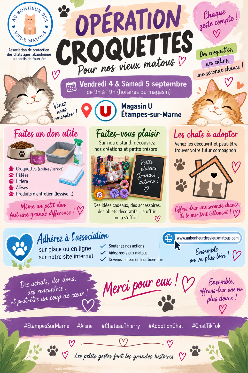 🐾❤️ OPÉRATION CROQUETTES — C’EST AUJOURD’HUI ET DEMAIN ! ❤️🐾