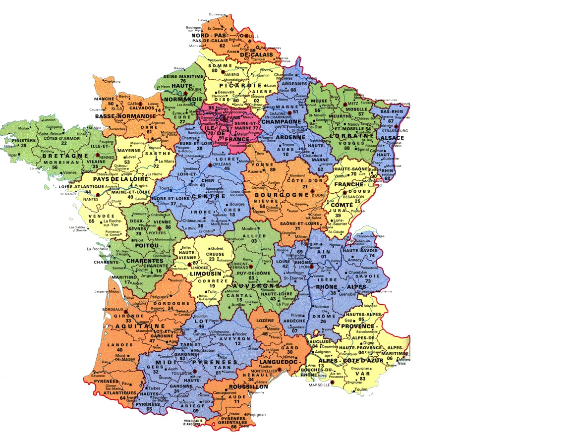 Carte de la france