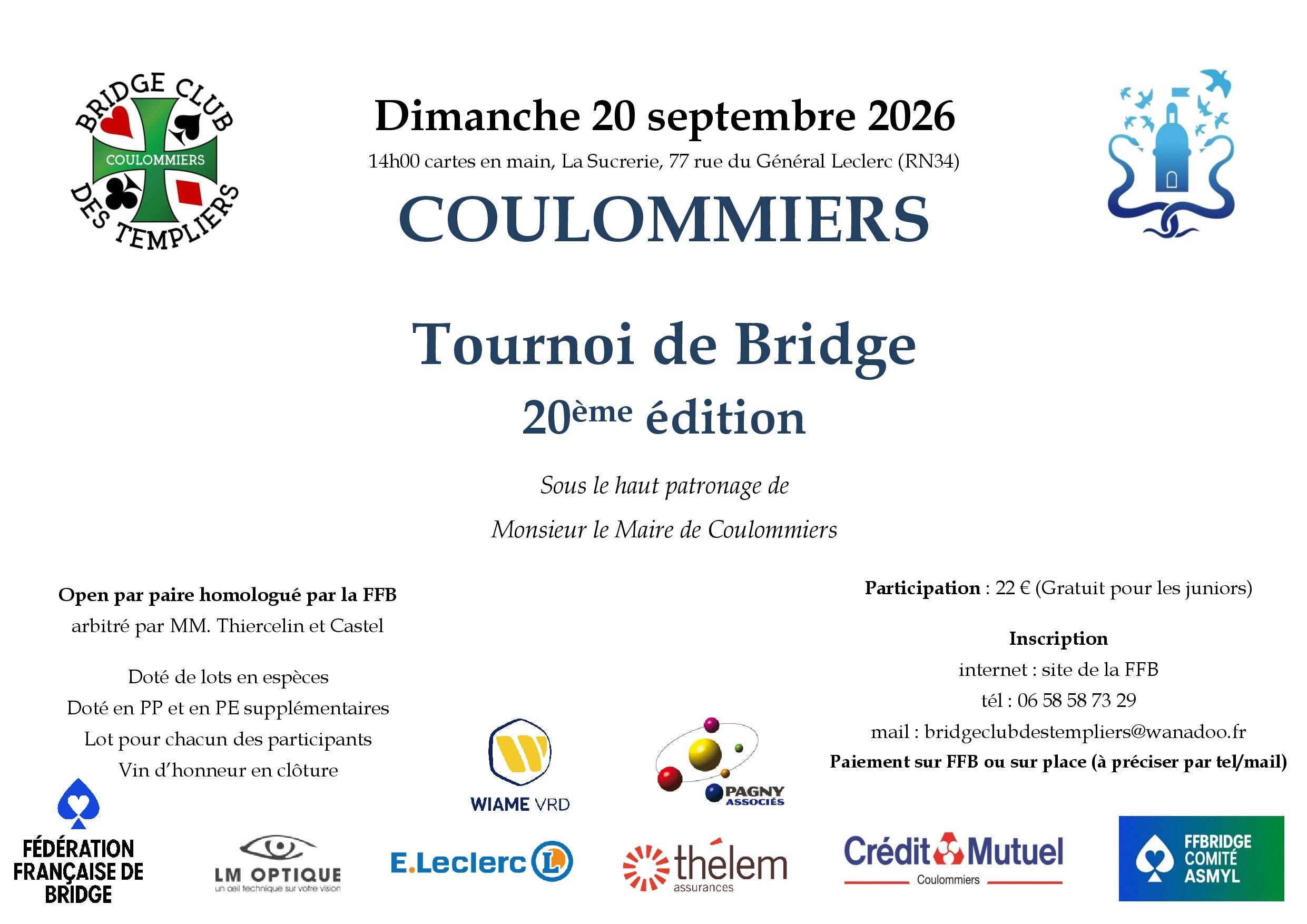 TOURNOI DES TEMPLIERS  - 20 septembre 2026