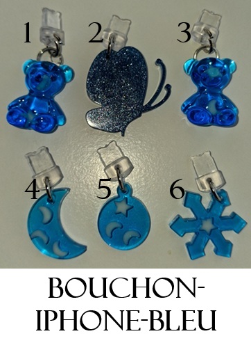 Bouchon iphone bleu