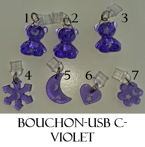Bouchon usb c violet