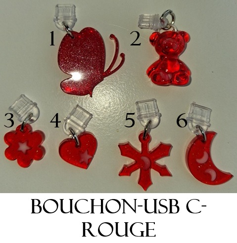 Bouchon usb c rouge