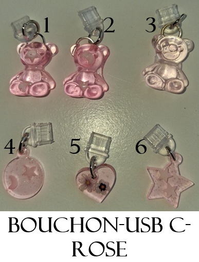 Bouchon usb c rose