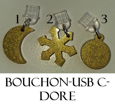 Bouchon usb c dore