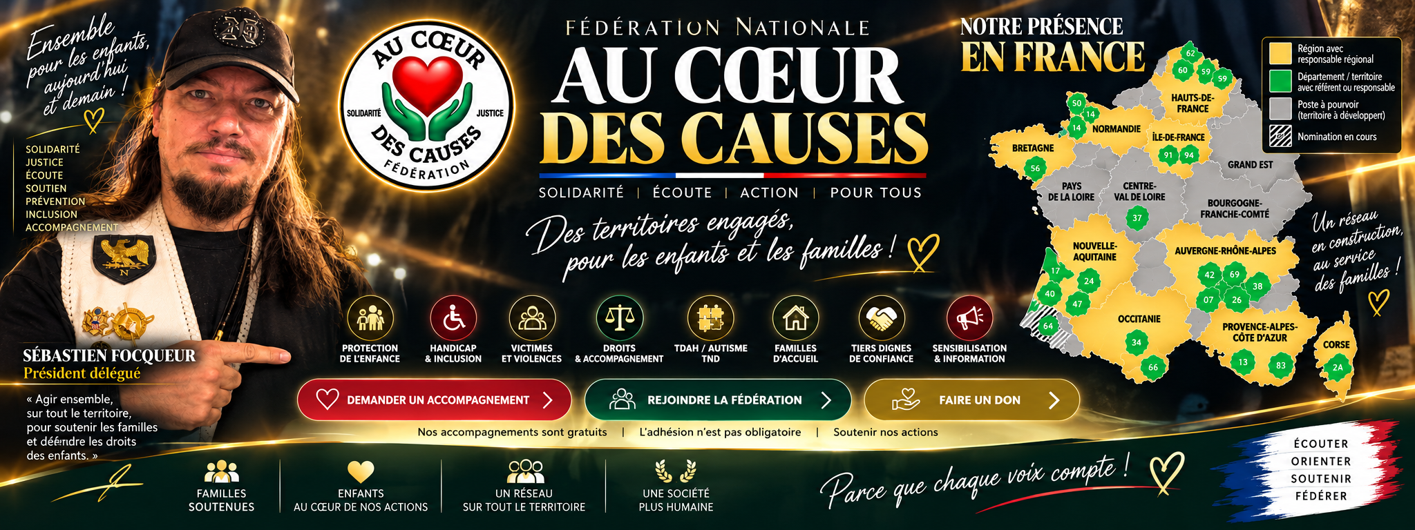 Wide banner style graphic poster for a french fed