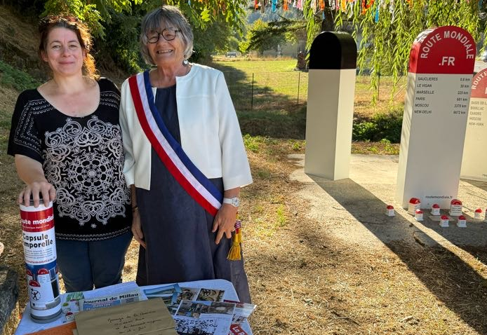 Inauguration de la borne de Sauclières