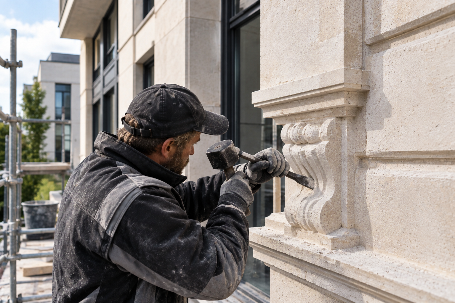Restauration de façade en pierre de taille