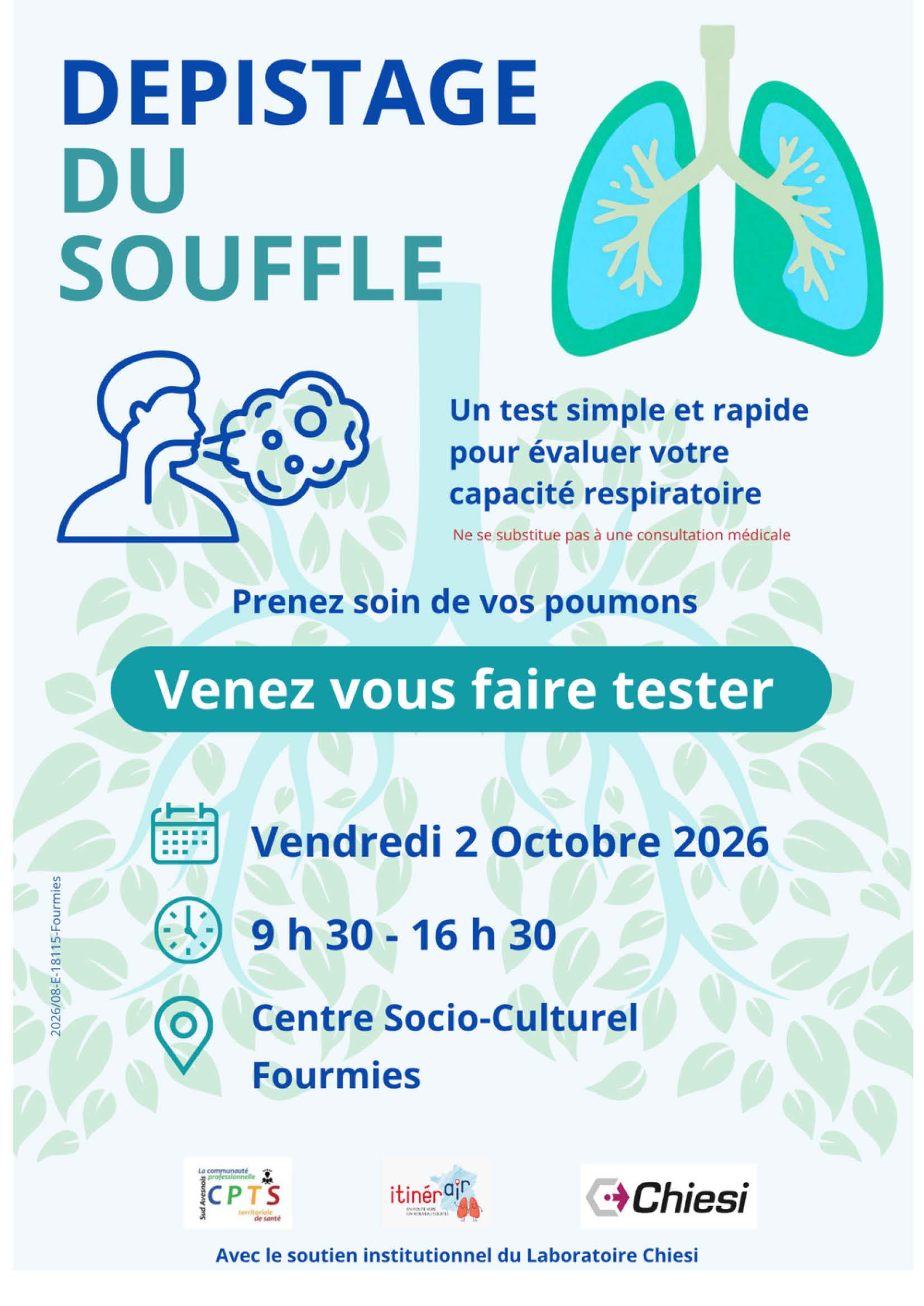 Venez vous faire tester Vendredi 2 Octobre 2026