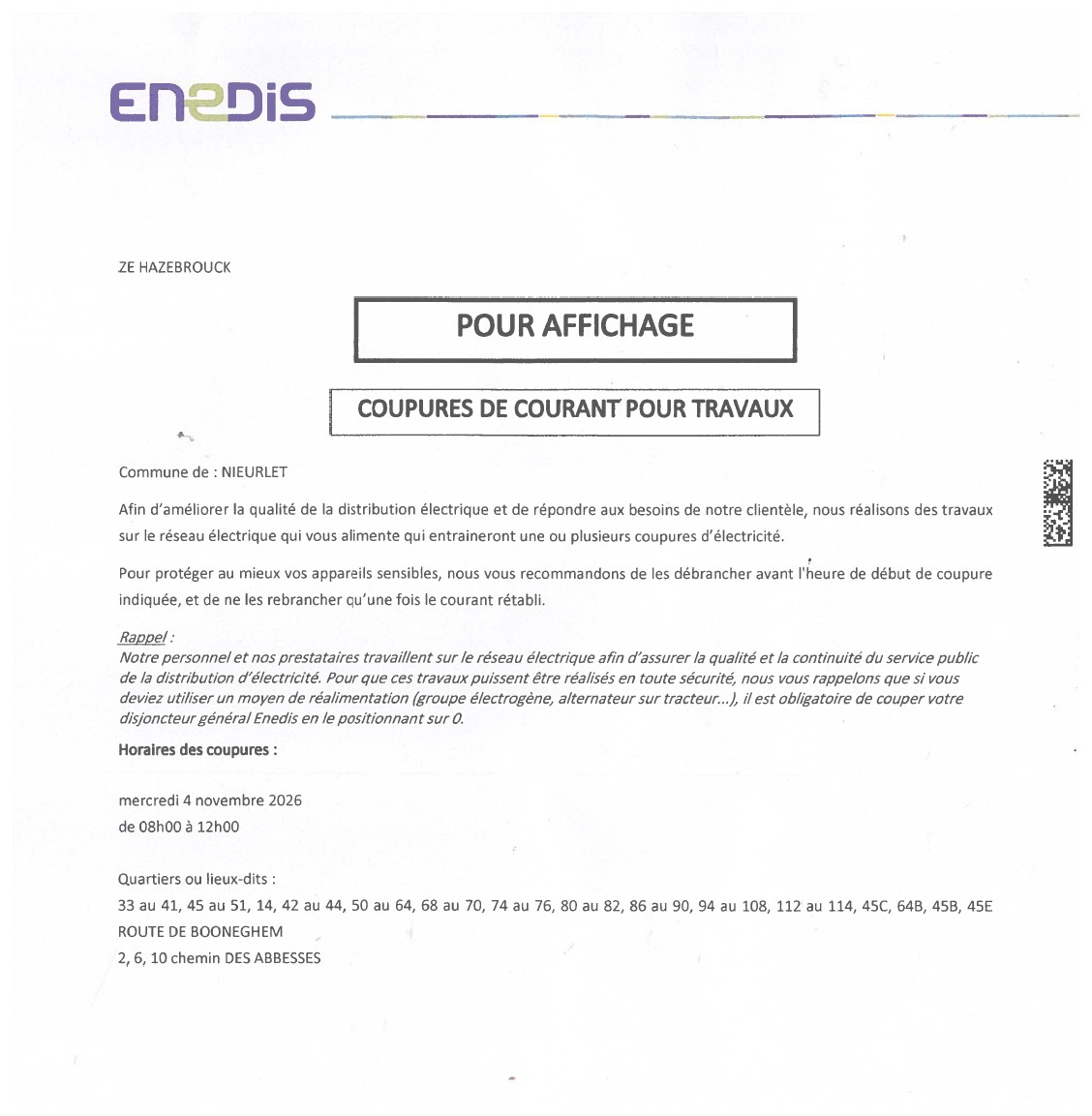 Coupure edf 04 11 2026