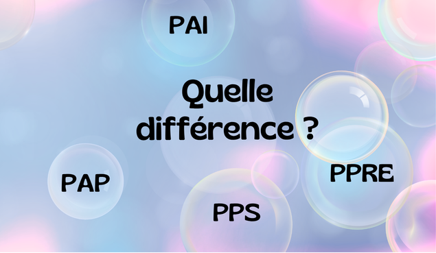 Différence entre PPRE, PAP, PPS et PAI