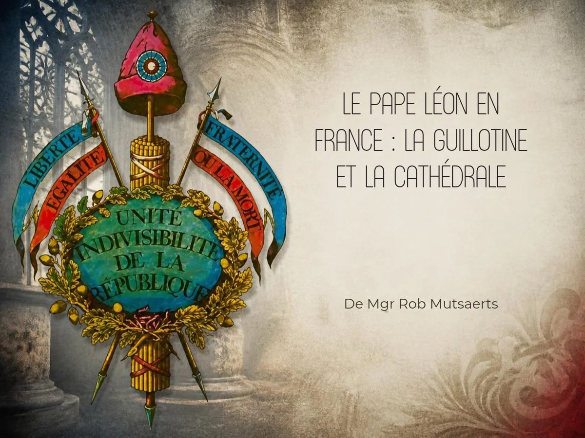 Le-pape-Leon-en-France- -la-guillotine-et-la-cathedrale