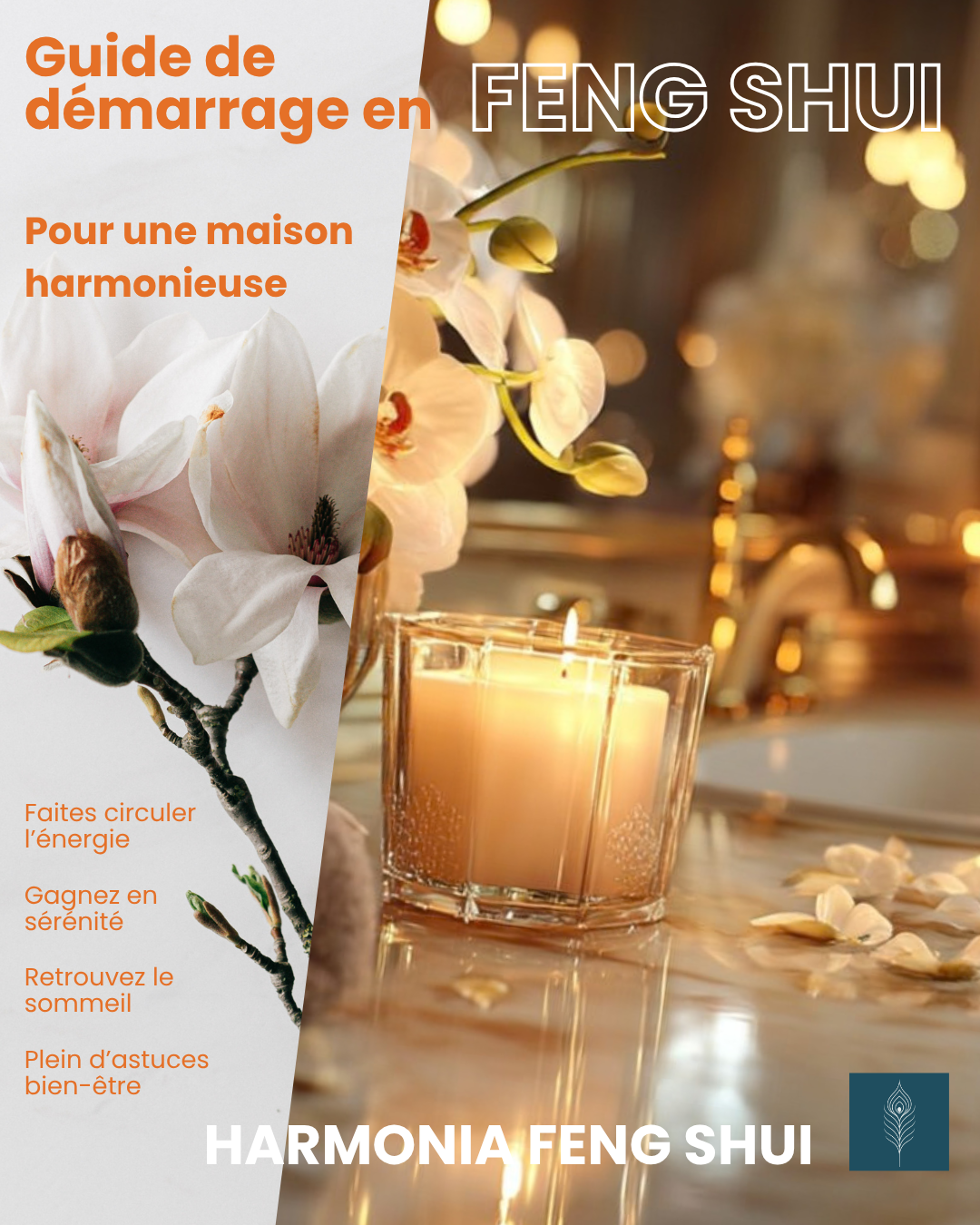 Guide de démarrage en Feng SHui pour une maison harmonieuse, fleur qui tombe qui une bougie allumée, ambiance cosie