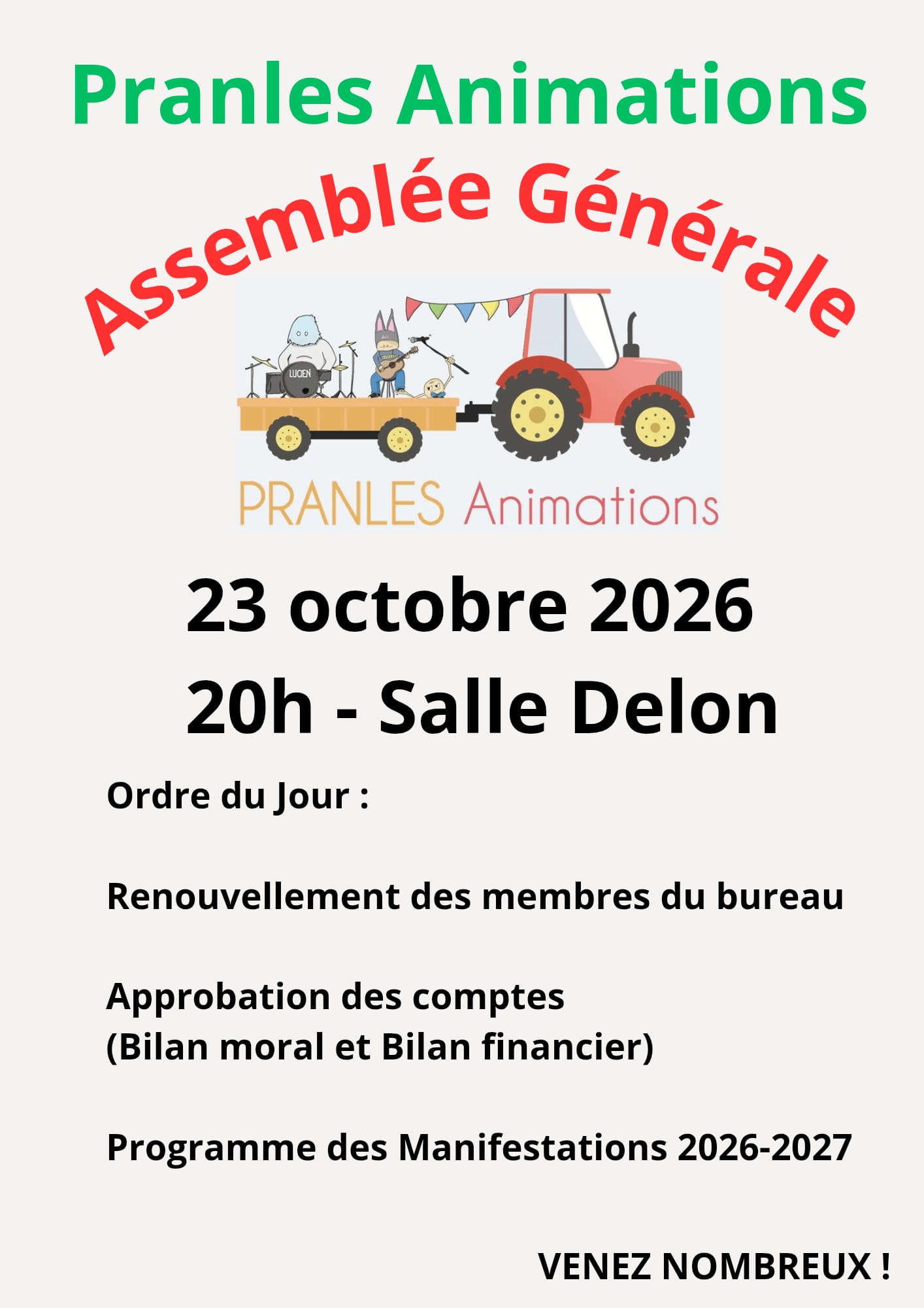 Assemblée Générale de Pranles Animations 