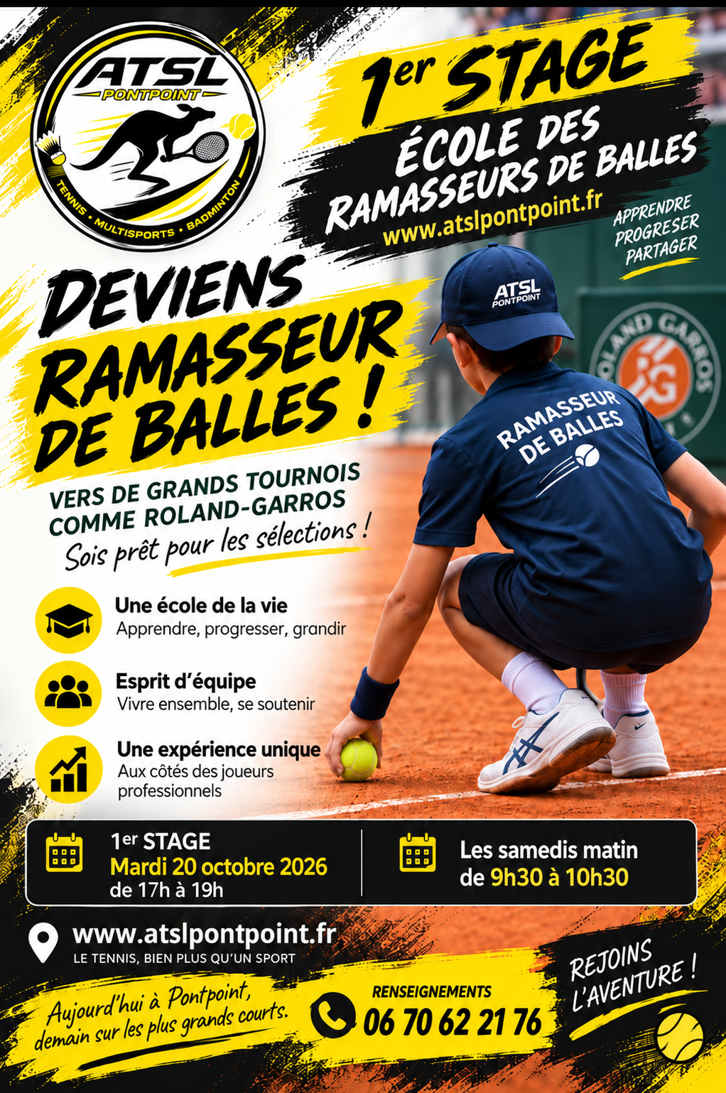 Affiche-tennis-XXL- -jeunes-ramasseurs-de-balles