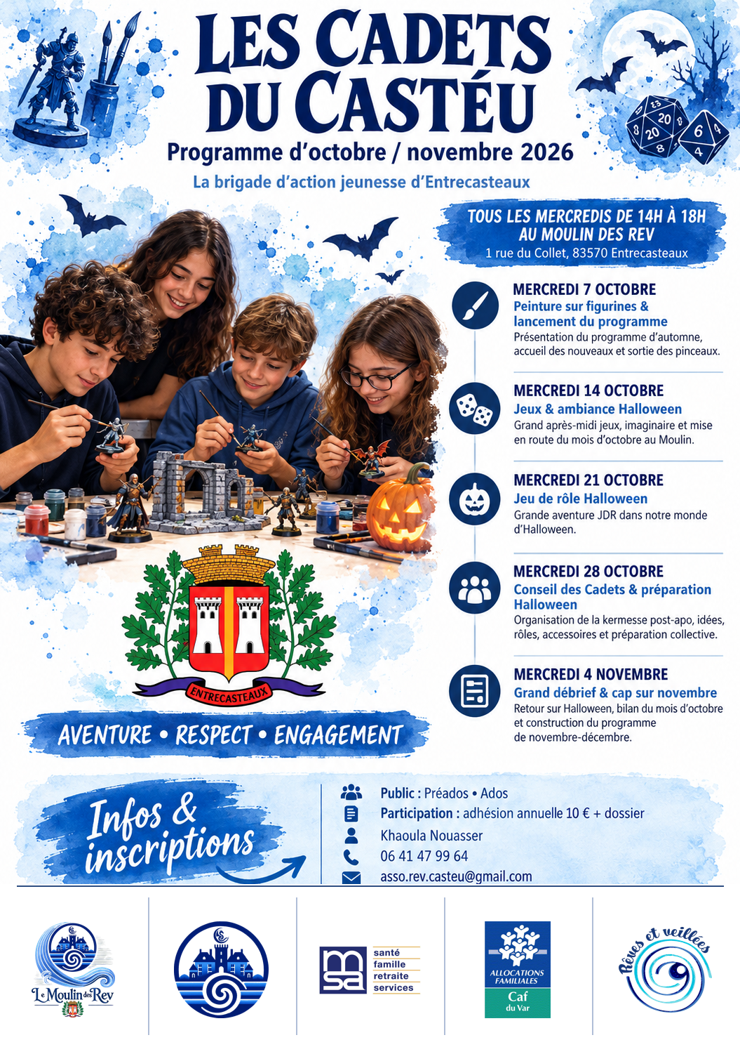 Affiche Cadets octobre novembre 2026 logos sans cadre v3