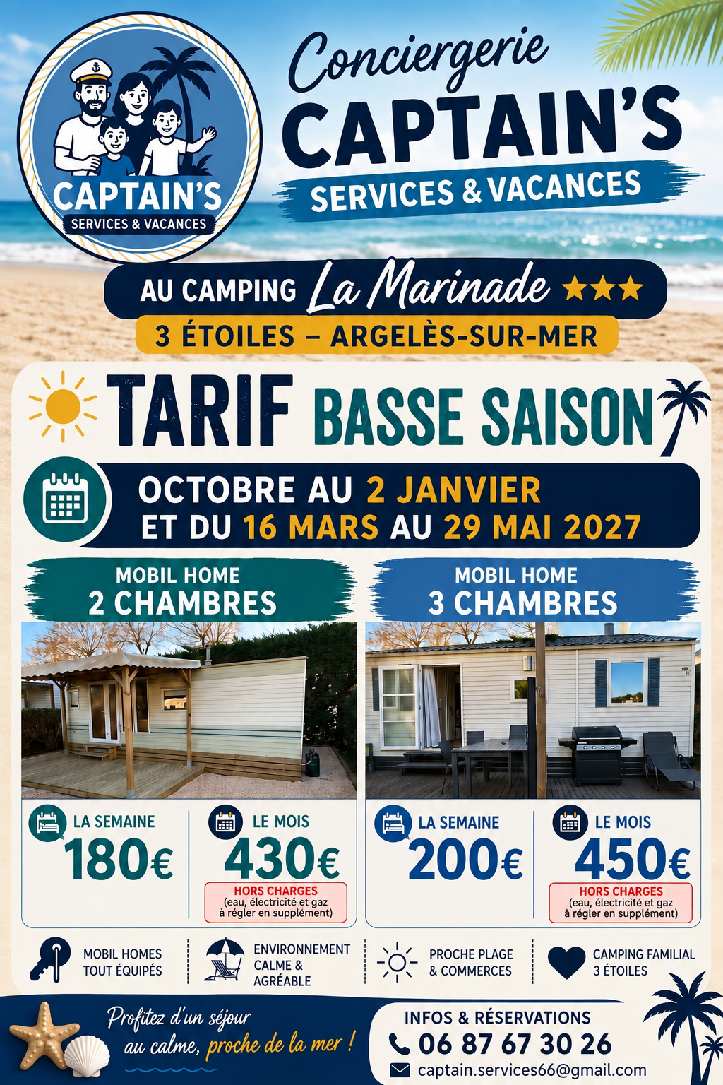 Tarif basse saison 2027