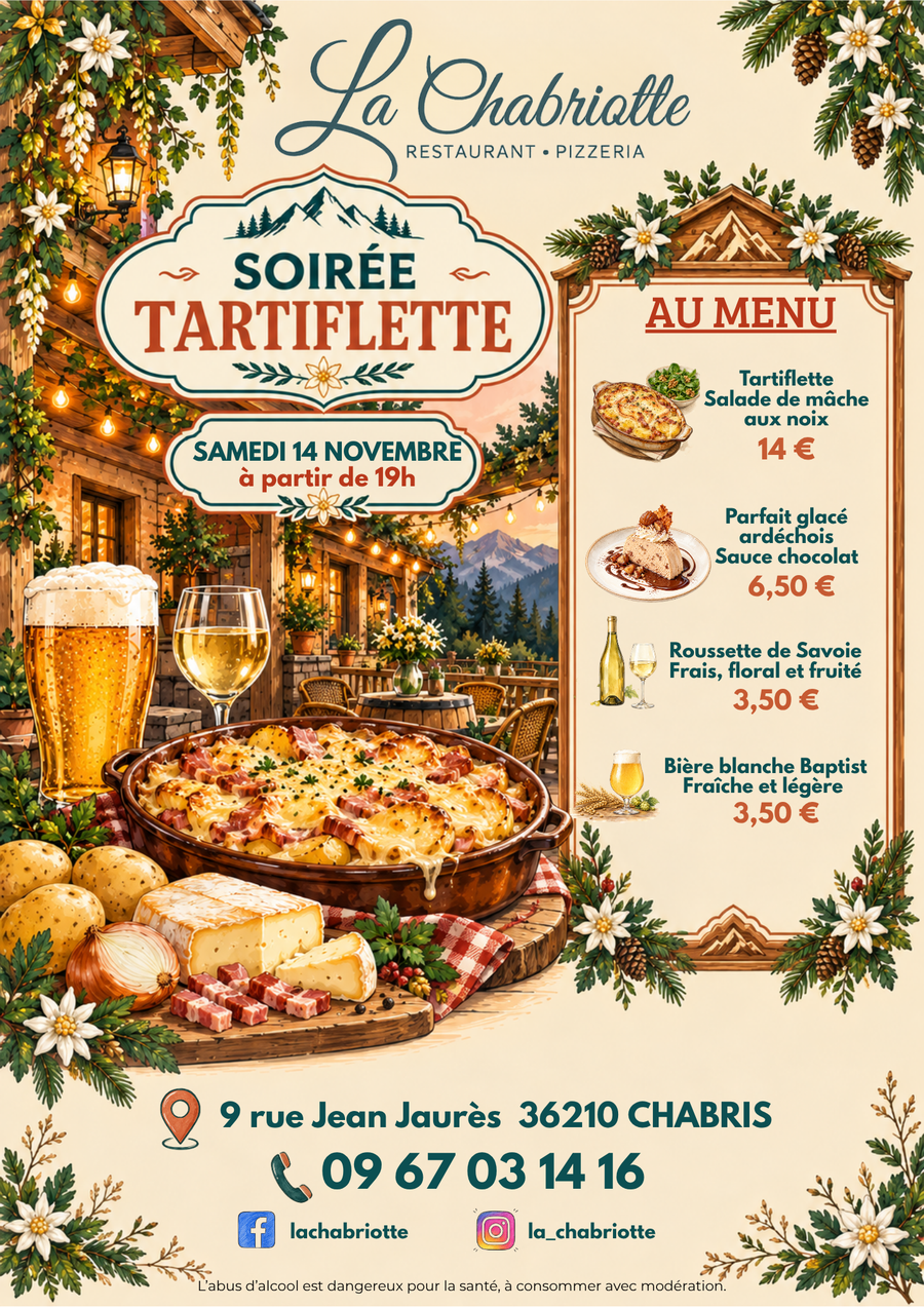 La Chabriotte : soirée tartiflette