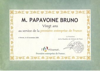 20 ans au service de l'artisanat du bois pour Papavoine Bruno