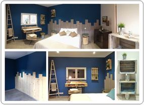 Création de la décoration d'une chambre sur les thèmes du Bleu et de la Nature - Emission Tous Ensemble - TF1 - Chantier de Nîmes