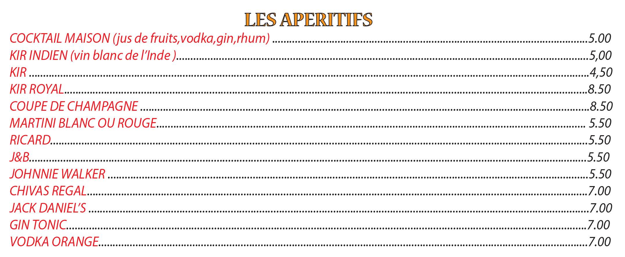 Aperitifs