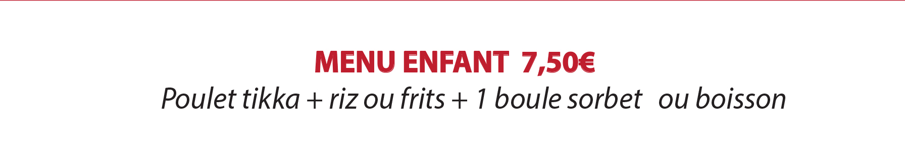 Menu enfant