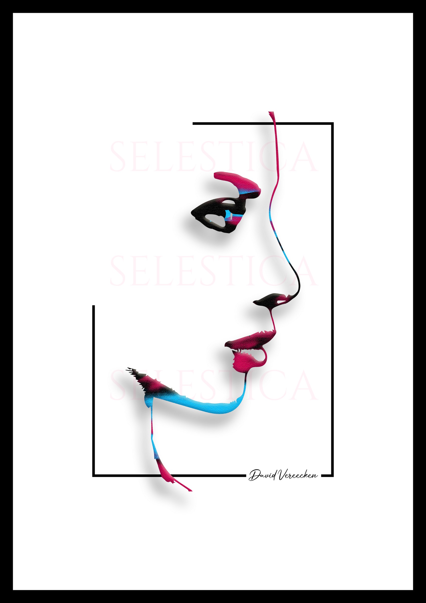 Dessin minimaliste de profil Luciliana par David Vereecken utilisant des lignes épurées et simplifiées.

