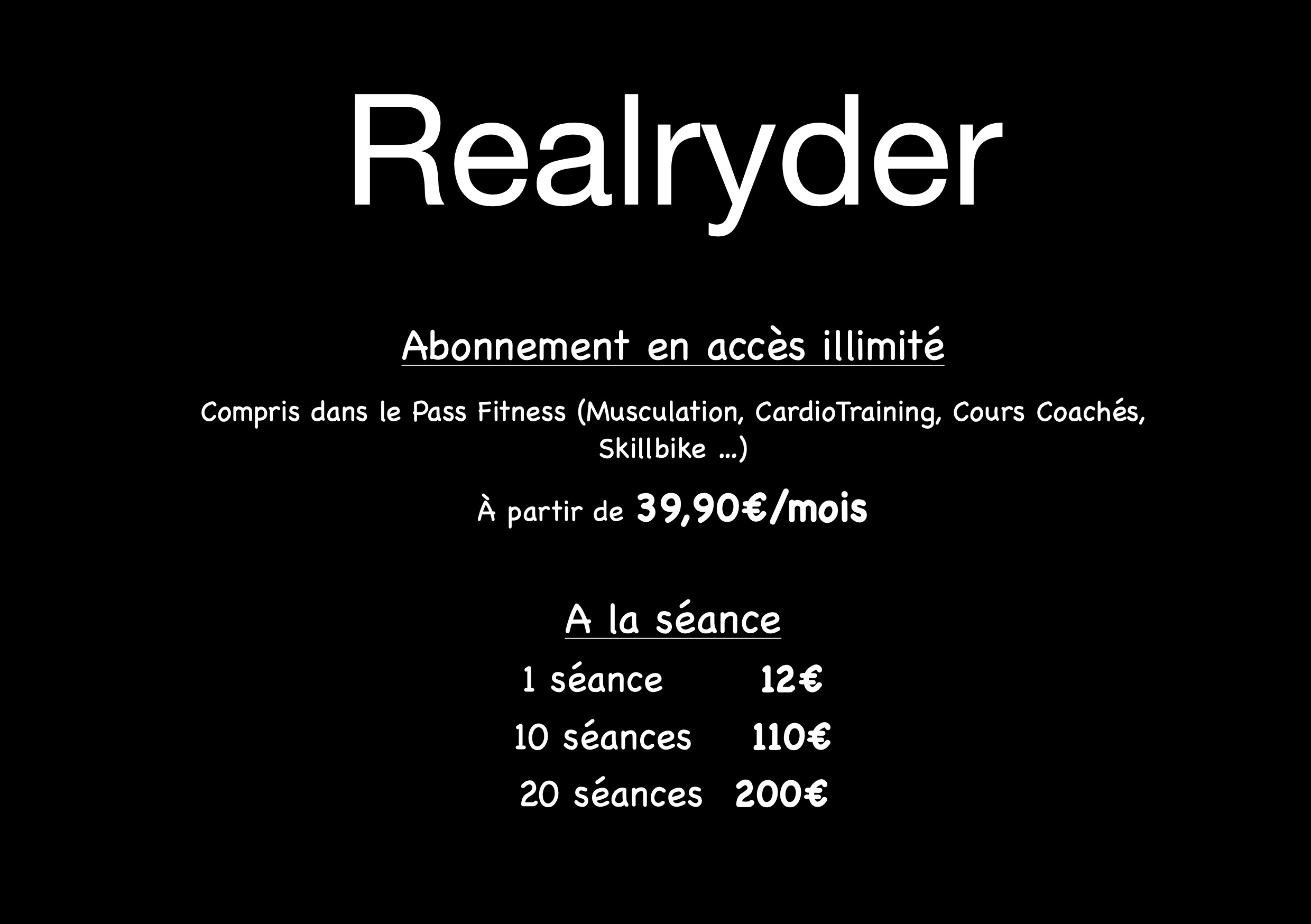 Tarifs-Realryder