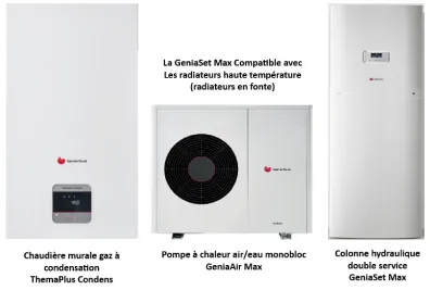Installation PAC et Chaudiere gaz Saunier Duval