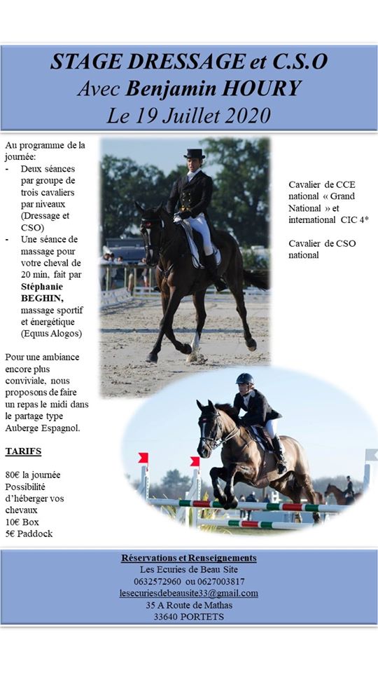 Stage dressage et CSO 19/07/2020