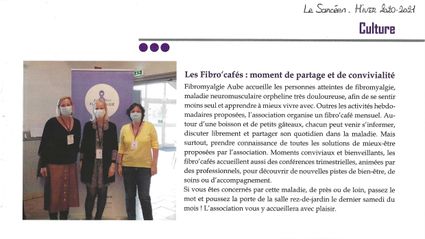 Les fibro'cafés, un moment de partage et de convivialité :  article du magazine Le Sancéen, de Saint-Julien-les-Villas, Hiver 202-2021.