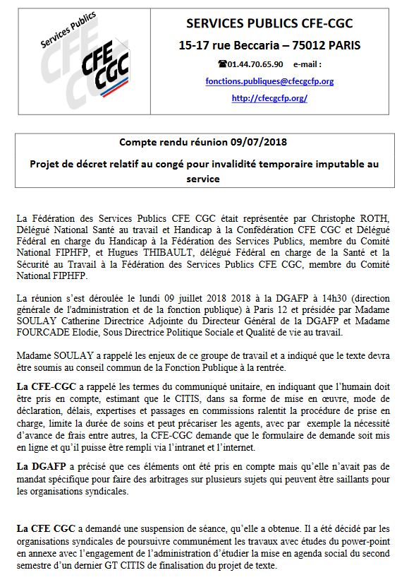 Compte rendu réunion CITIS