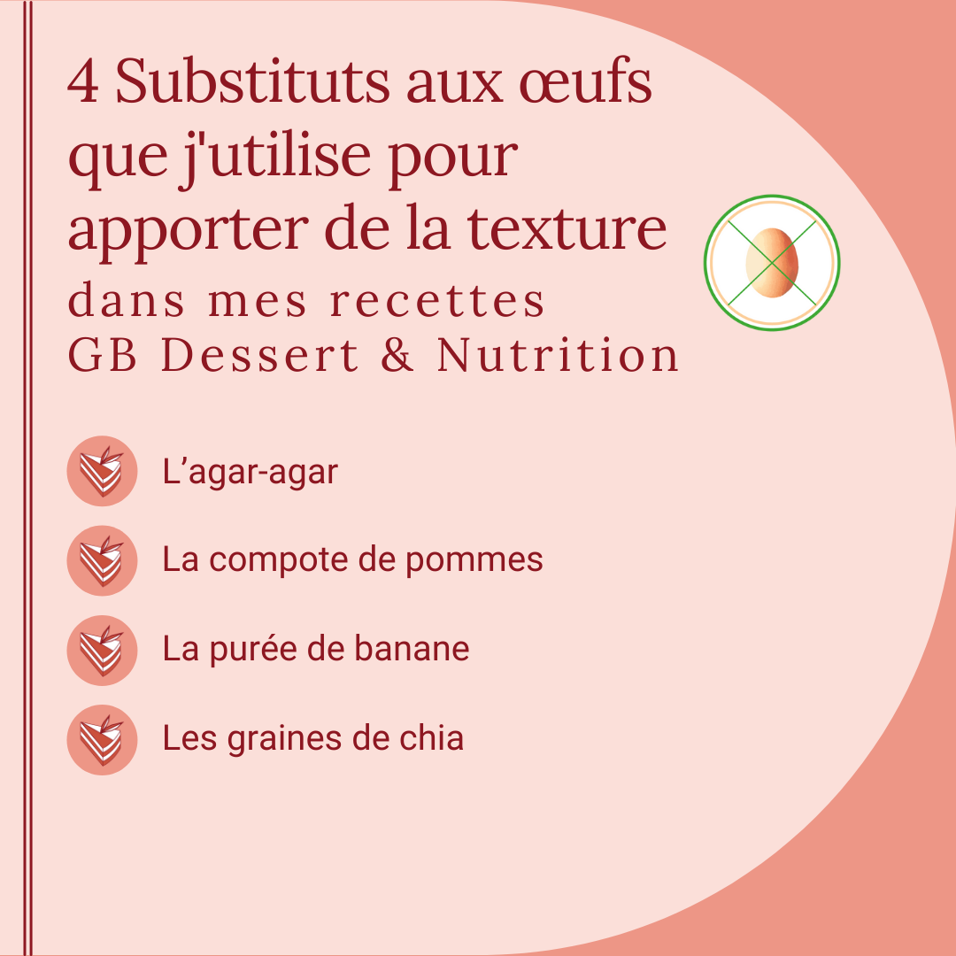 4 idées de substituts aux œufs : l'agar-agar, la compote de pommes, la compote de banane et les graines de chia