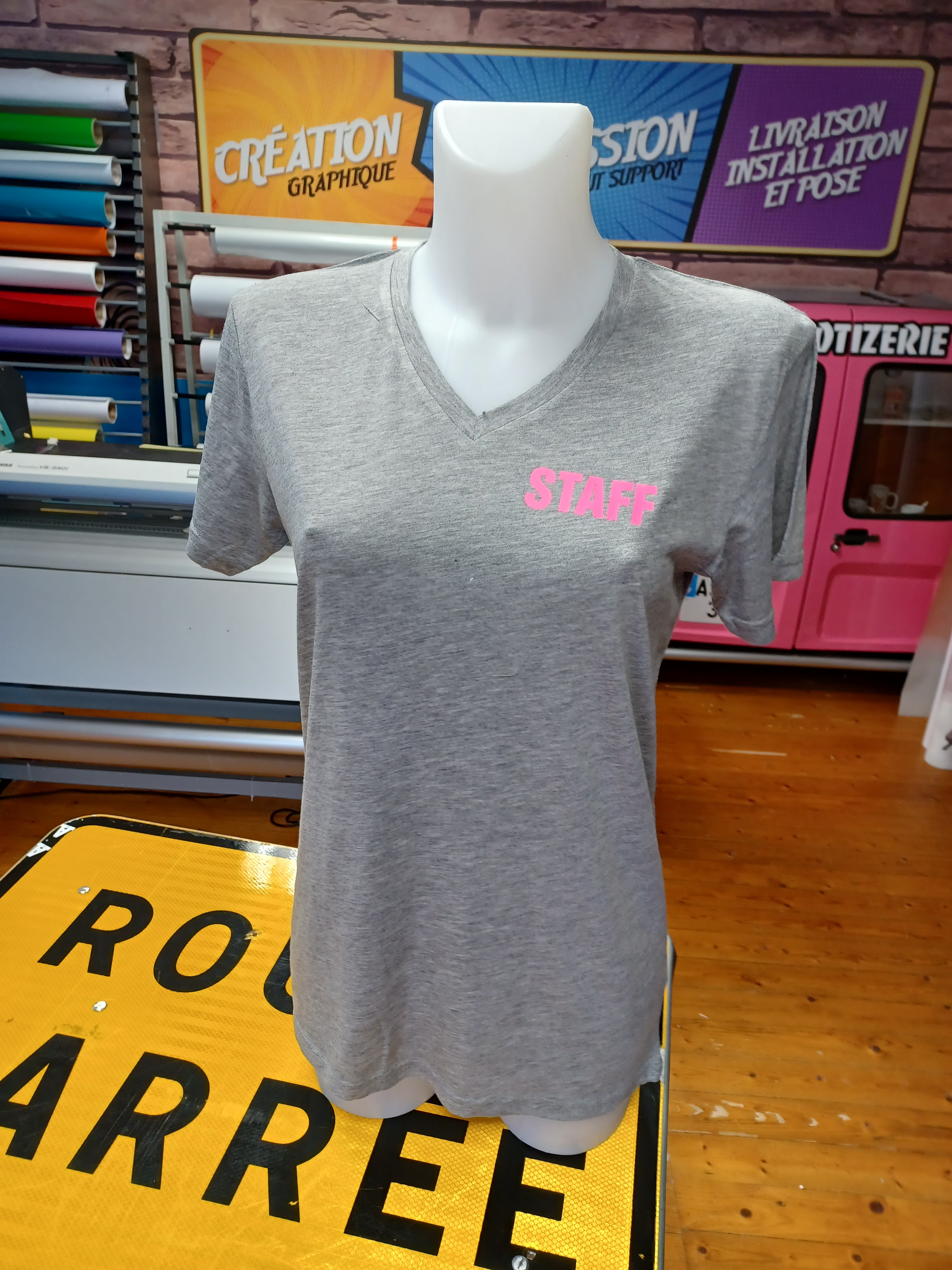 T shirt flocage coeur staff
