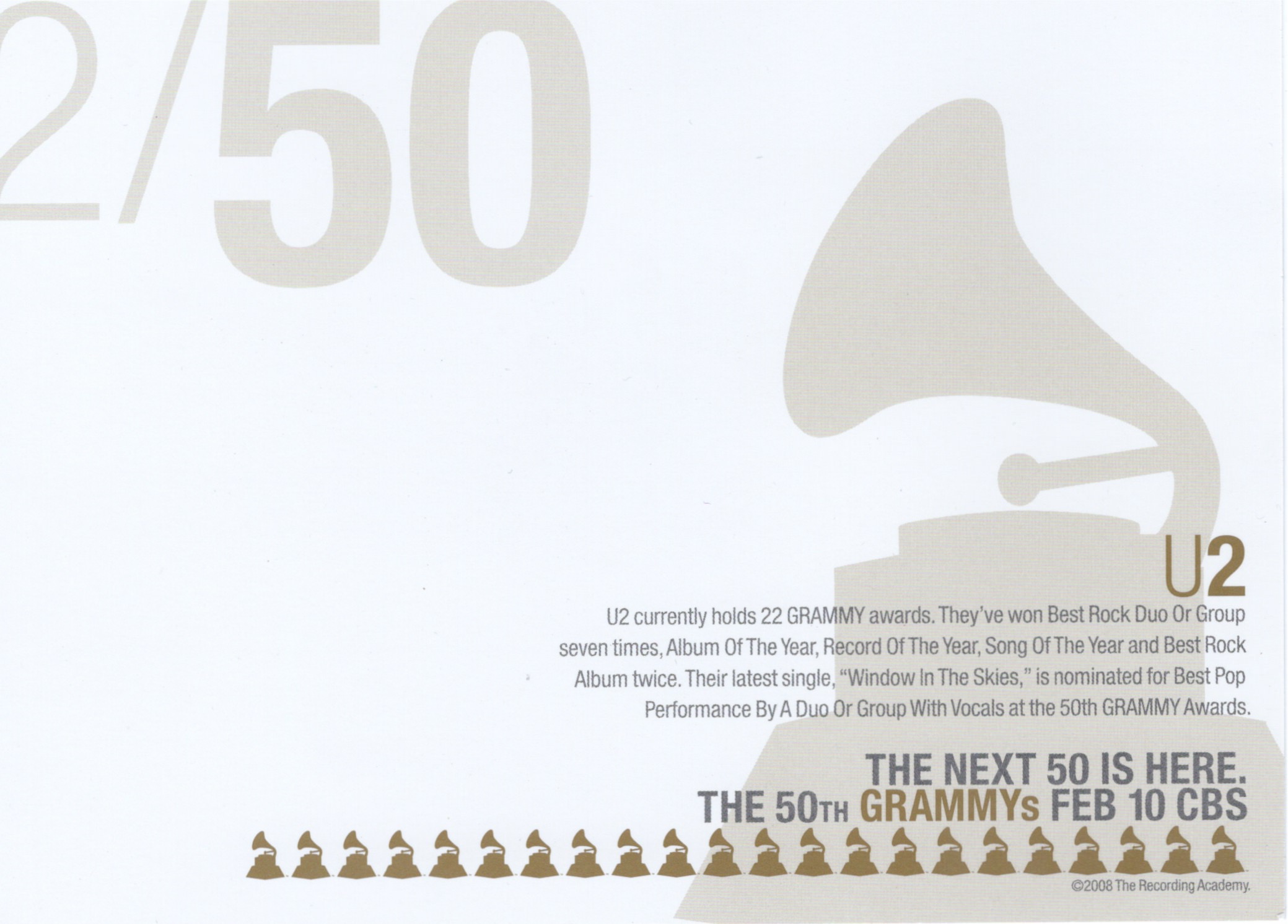 Postcard the 5ath grammys feb 10 cbs back 