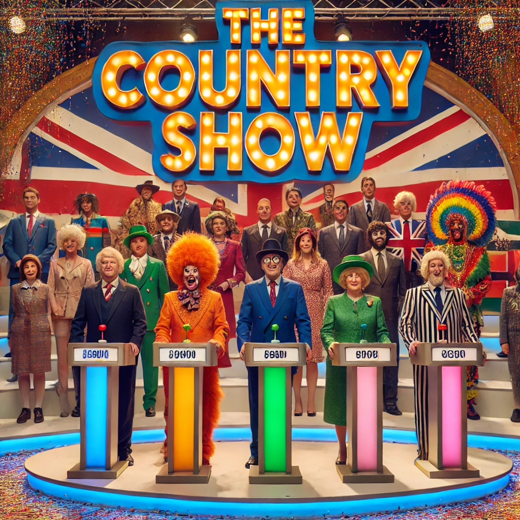 DALL-E-2025-01-18-17-59-19-A-realistic-photograph-style-image-of-a-lively-international-game-show-set-in-a-brightly-lit-TV-studio-The-scene-features-people-dressed-as-exaggerat