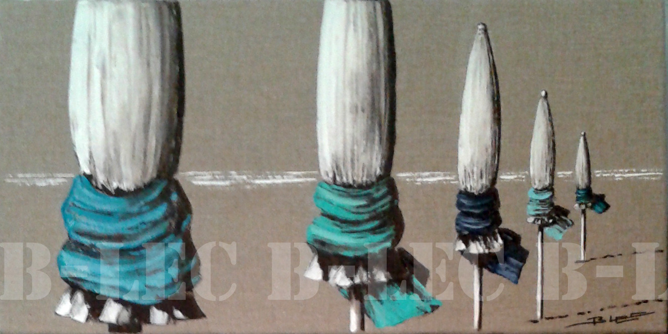 Parasols bleus