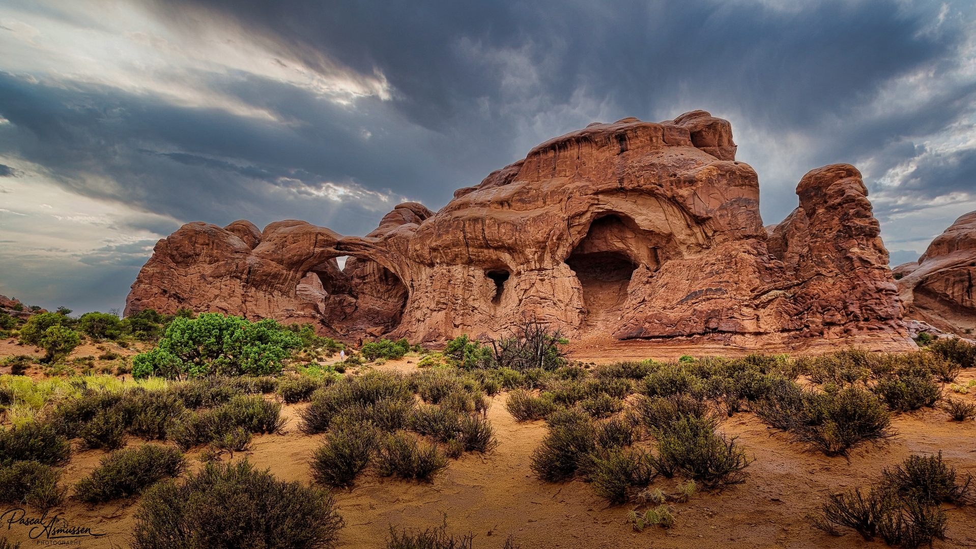 Arriere du double arch arches np arz usa grande 