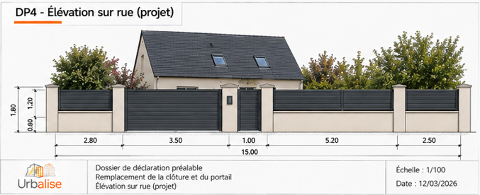 Plan d elevation cloture