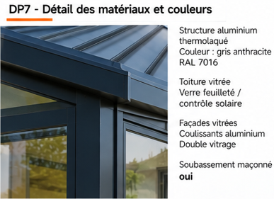 Detail materiaux veranda