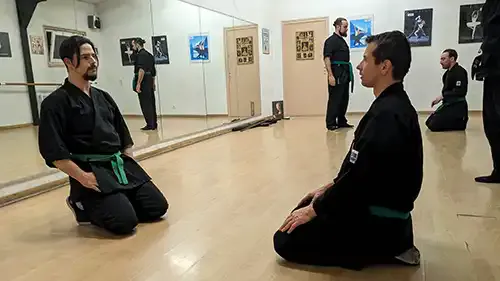entraînement du dojo bujinkan isère kiso no kaizen dojo