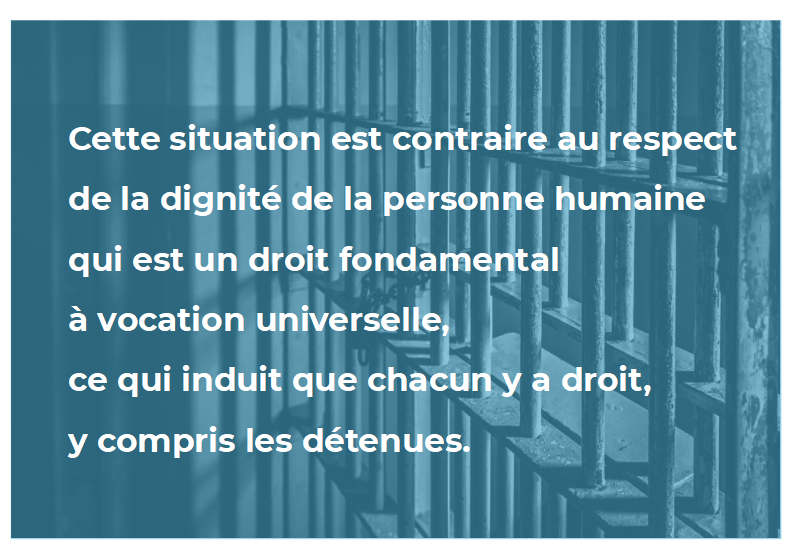 Support women - Encart bleu - Respect dignité détenues