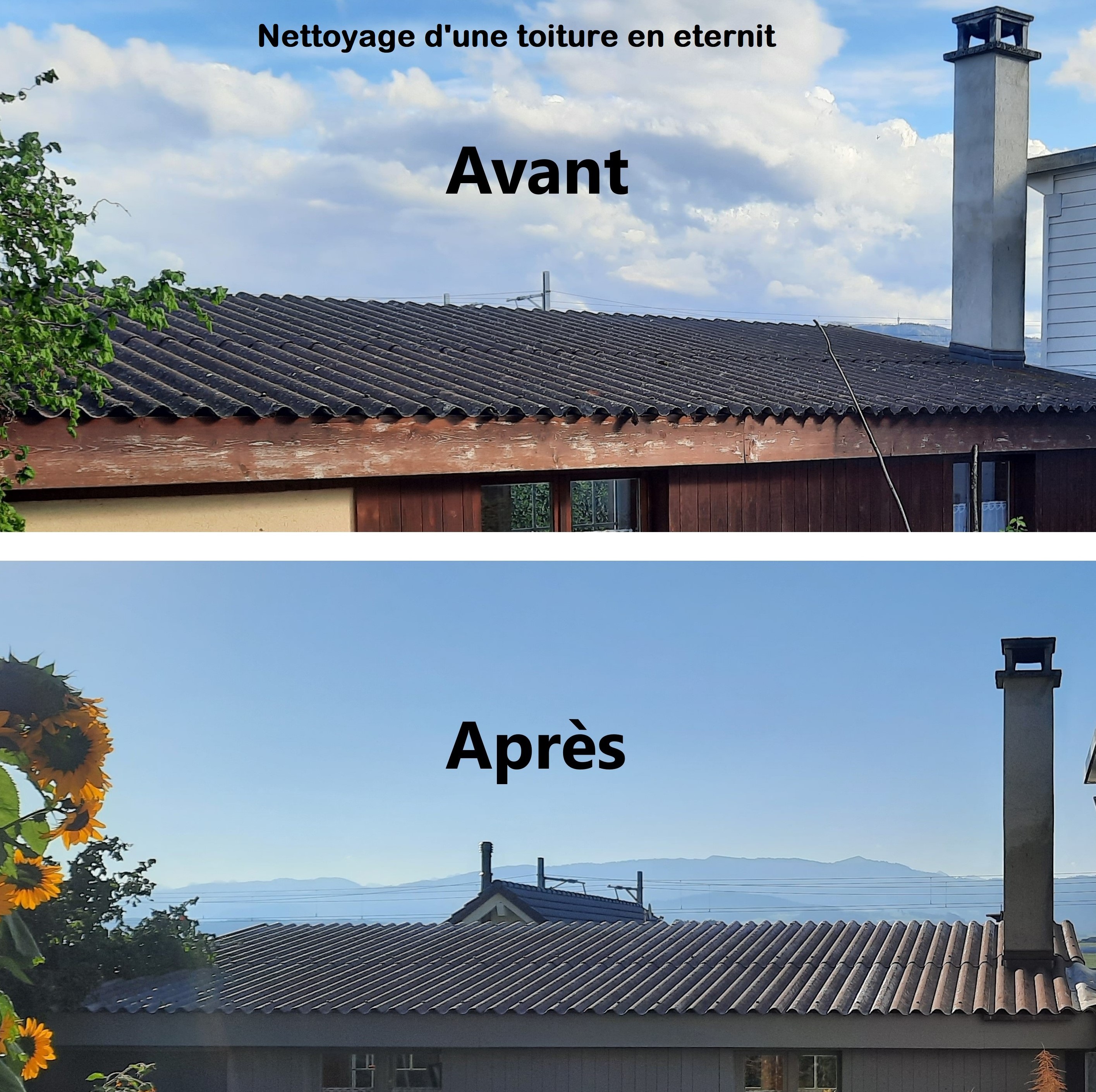 Nettoyage d une toiture en eternite