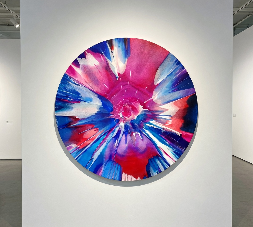 Éclosion Vibrante - Tondo Abstrait par David Vereecken
