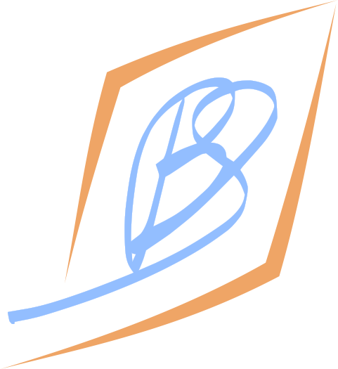 logo bleu clair et jaune orangé 