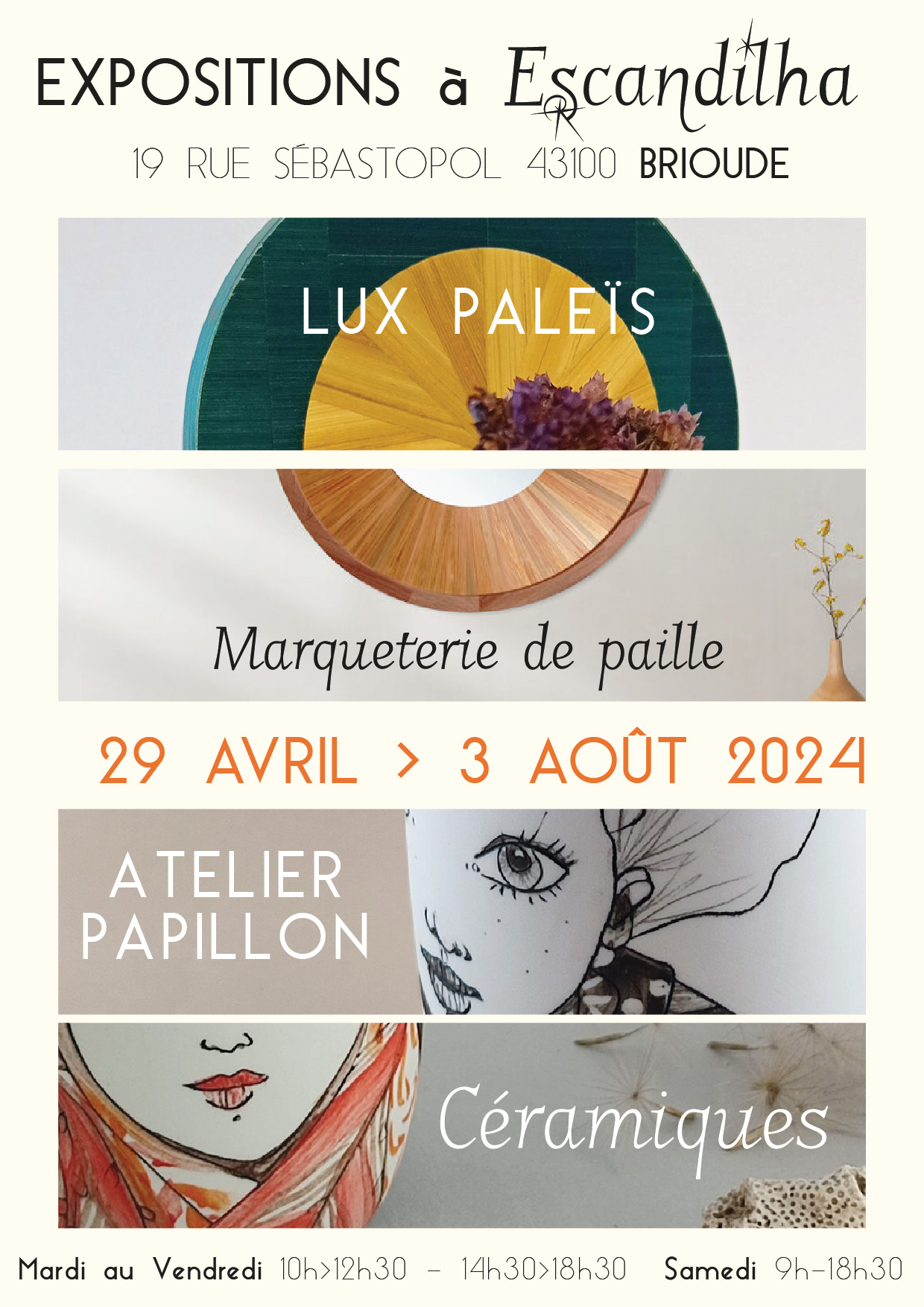 Expositions temporaires Mai > Aout