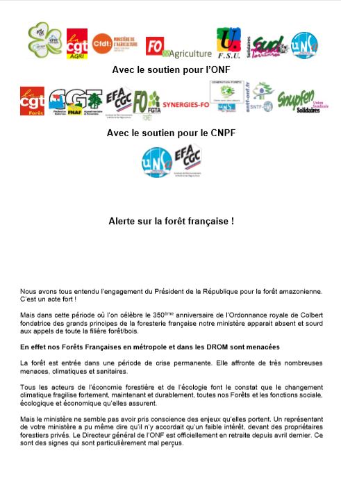 Alerte sur les forêts françaises