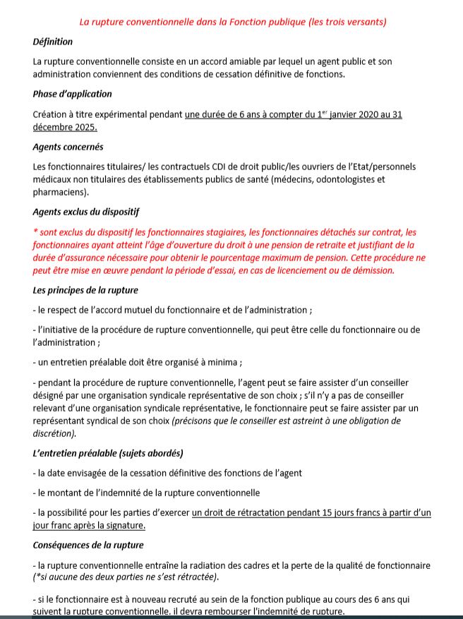 Rupture conventionnelle dans la Fonction Publique