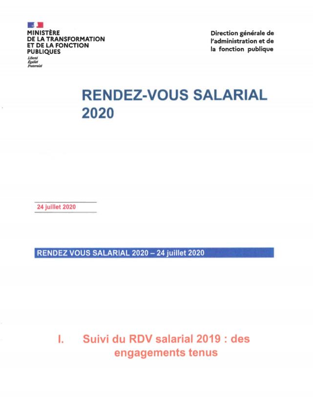 RENDEZ-VOUS SALARIAL 2020 - Deux documents