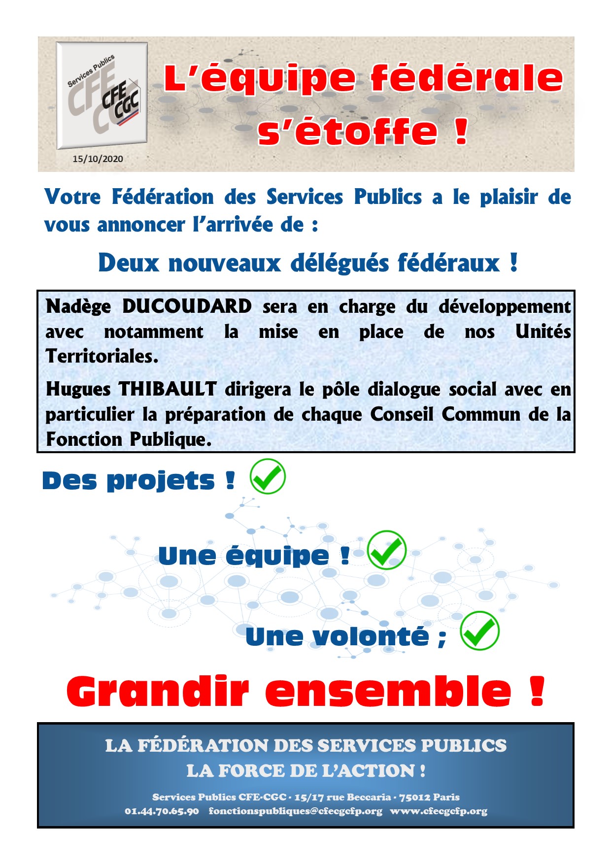 Installation de deux nouveaux délégués fédéraux