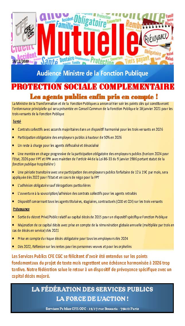 CFE-CGC FP - PSA - Audience ministre FP
